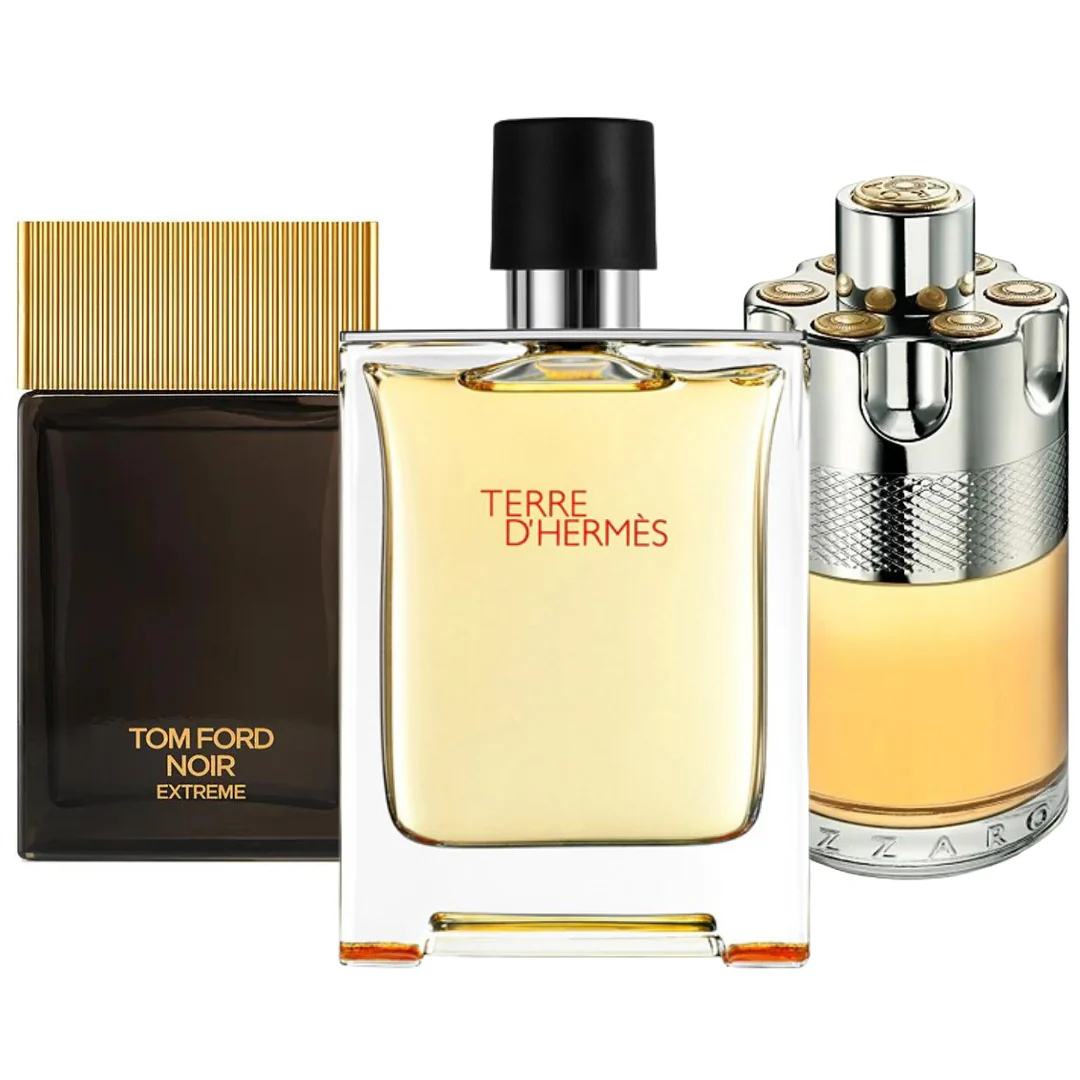Conjunto de 3 perfumes | Terre de'Hermes + Azzaro Wanted + Noir Extreme