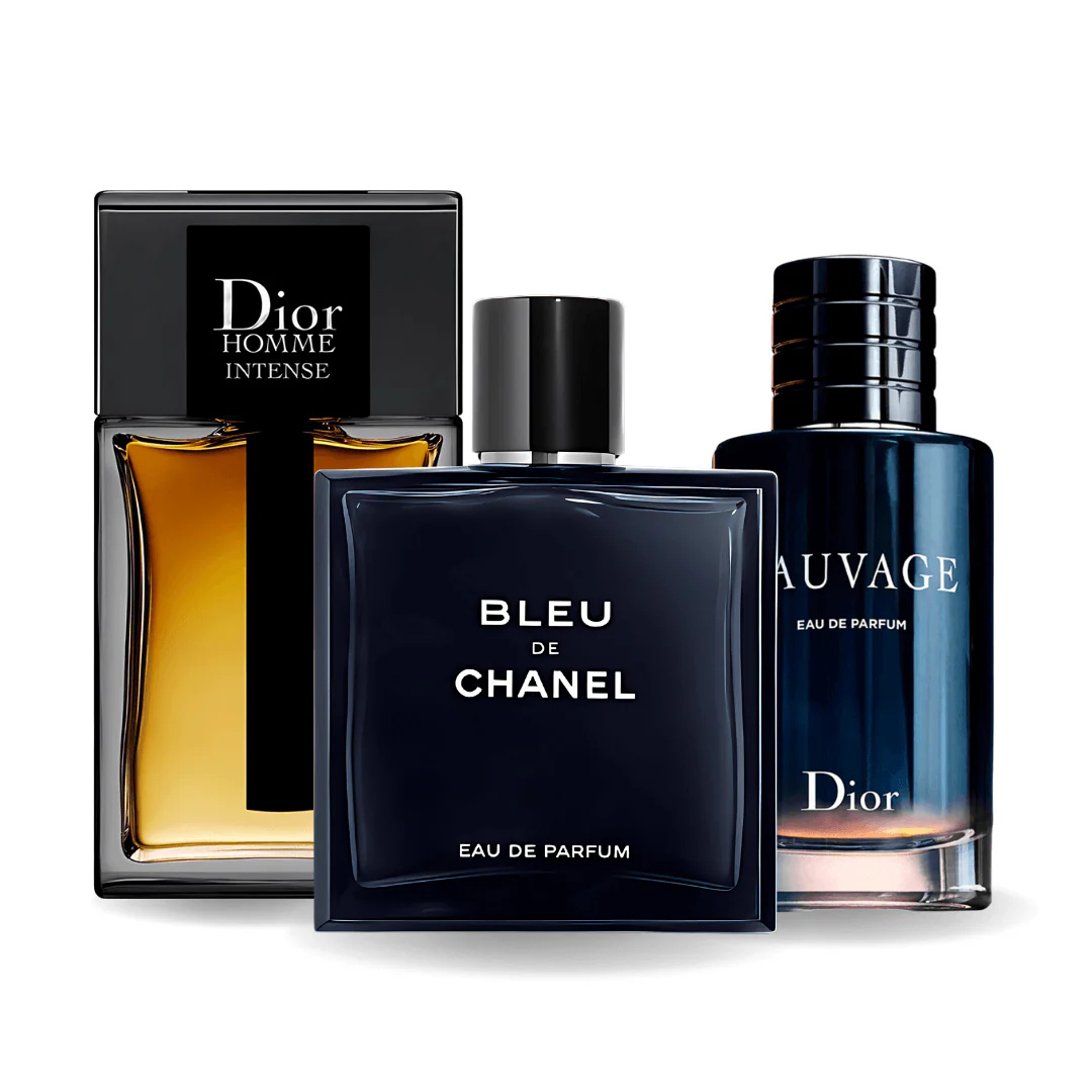 Conjunto de 3 perfumes | Sauvage + Bleu de Chanel + Dior Homme Intense