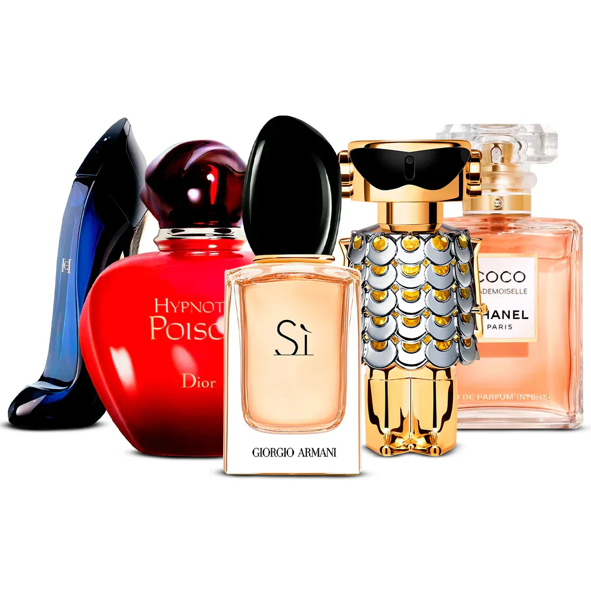 Conjunto de 5 perfumes | Good Girl + Hypnotic Poison + Sì + Fame + Coco Mademoiselle