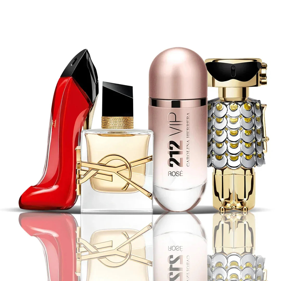 Conjunto de 4 perfumes | Very Good Girl + Libre + 212 VIP Rosé + Fame